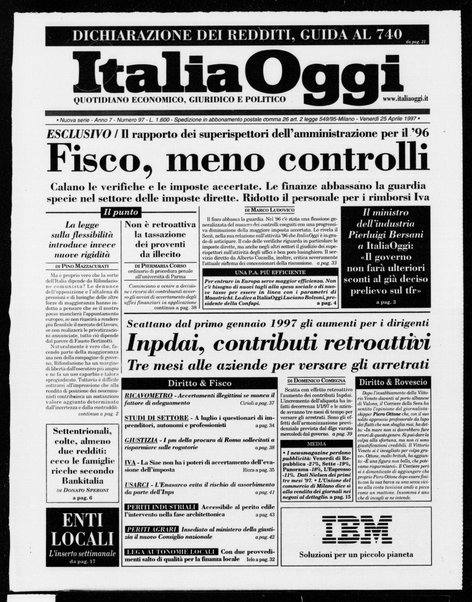 Italia oggi : quotidiano di economia finanza e politica